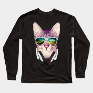 Hipster Cat Long Sleeve T-Shirt